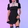Puff Short Sleeve Gothic Dress