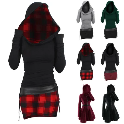 Hooded Long Sleeve Gothic Dresses - Image 6
