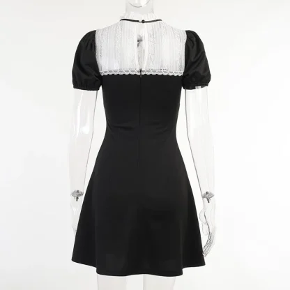 Puff Short Sleeve Gothic Dress - Image 6