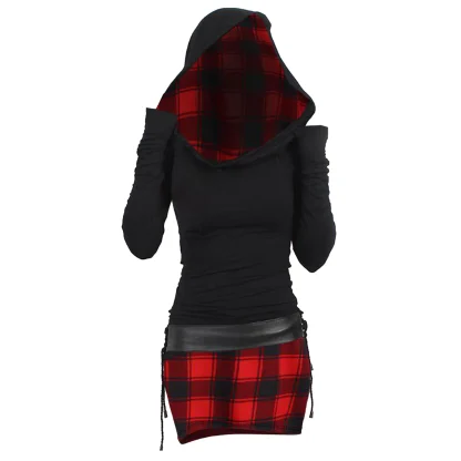 Hooded Long Sleeve Gothic Dresses - Image 2