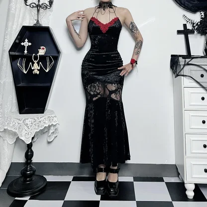 Sexy Black Mermaid Gothic Dress - Image 2