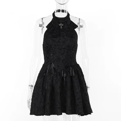 Elegant Ruffle Lace Gothic Dress - Image 6