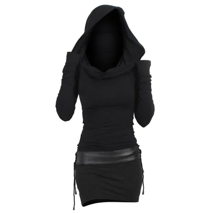 Hooded Long Sleeve Gothic Dresses
