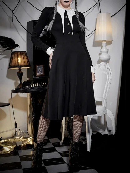 Long Sleeve Uniform Gothic Dress
