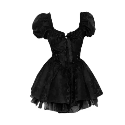 Chic Off-shoulder A-line Gothic Dress - Image 7