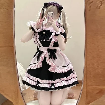 A-line Mini Ruffles Gothic Dress - Image 4