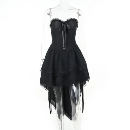 High Low Strapless Gothic Dress - Image 6