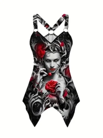 Bodycon Printed Mini Gothic Dresses - Image 5