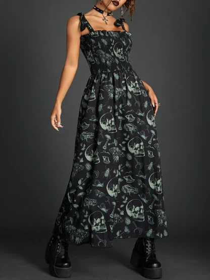 Tie-up Sleeveless Gothic Dress - Image 2