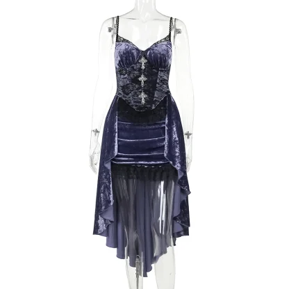 High Low Sleeveless Gothic Dress - Image 6