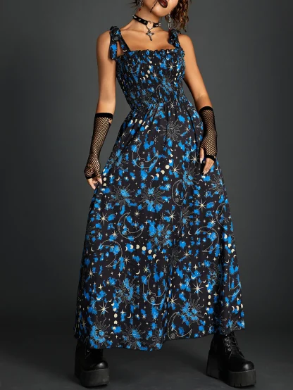 Tie-up Sleeveless Gothic Dress - Image 6