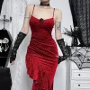 Sexy Ruffled Maxi Gothic Dress - Image 5