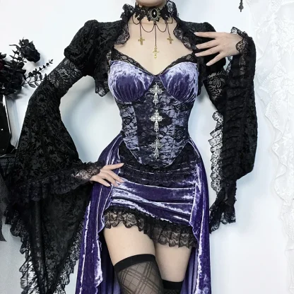 High Low Sleeveless Gothic Dress - Image 3