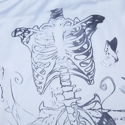 Skeleton Print Maxi Gothic Dress - Image 4