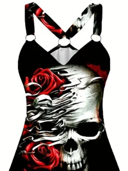 Bodycon Printed Mini Gothic Dresses - Image 3