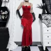 Sexy Ruffled Maxi Gothic Dress - Image 4