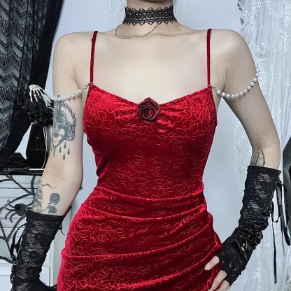 Sexy Ruffled Maxi Gothic Dress - Image 6