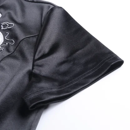 High Neck Slit Black Gothic Dress - Image 5