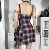 Plaid A-line Mini Gothic Dresses - Image 6