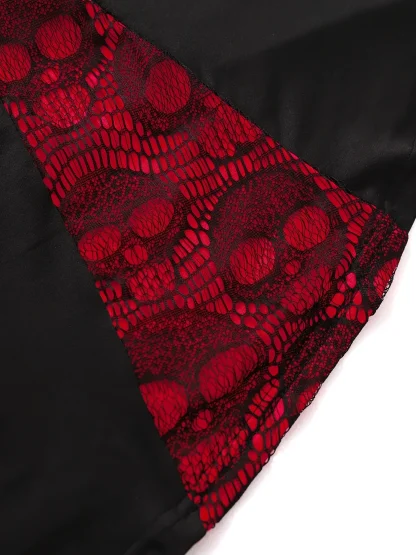 A-line Skull Print Gothic Dress - Image 4