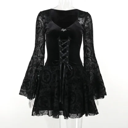 Bell Long Sleeve Gothic Dress - Image 6