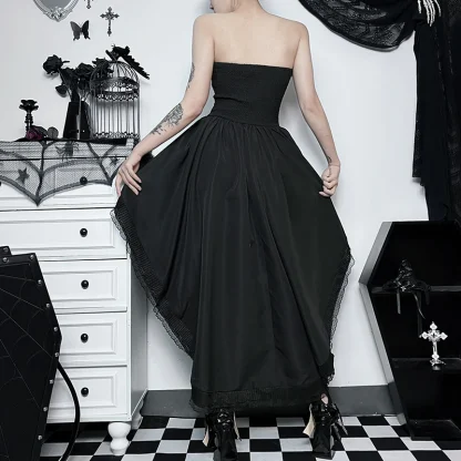 High Low Strapless Gothic Dress - Image 2