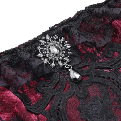 Off-shoulder Lace A-line Gothic Dress - Image 6