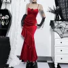 Sexy Ruffled Maxi Gothic Dress