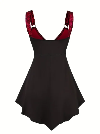 A-line Skull Print Gothic Dress - Image 2