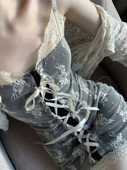 Lace-up Sexy Mini Gothic Dress - Image 2