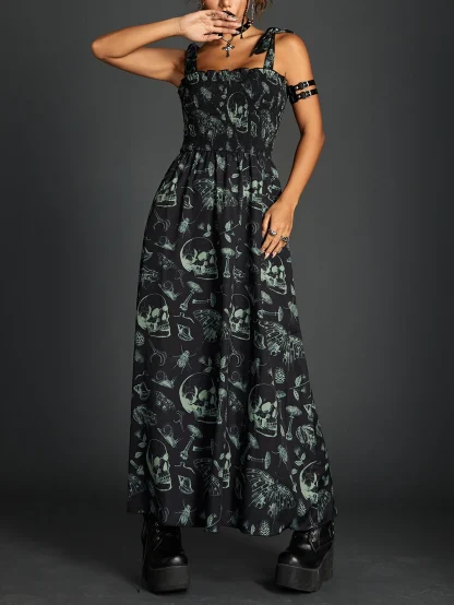 Tie-up Sleeveless Gothic Dress - Image 5