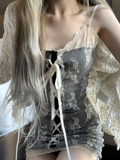 Lace-up Sexy Mini Gothic Dress