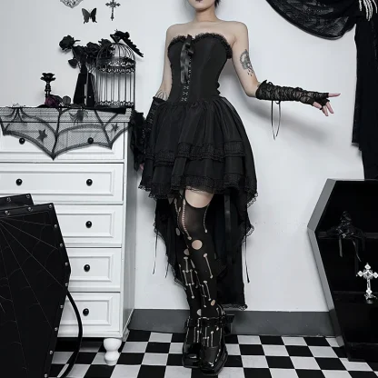 High Low Strapless Gothic Dress