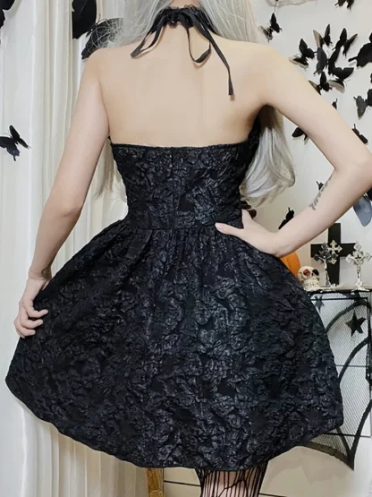 Chic Halter Lace Gothic Dress - Image 4