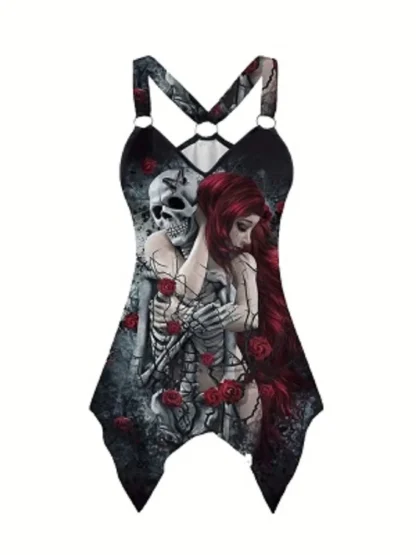 Bodycon Printed Mini Gothic Dresses - Image 4
