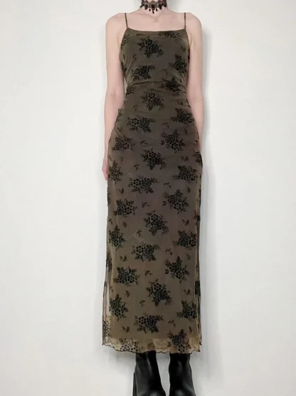 Retro Sleeveless Maxi Gothic Dress - Image 3