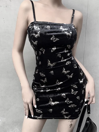 Spaghetti Strap Mini Gothic Dress - Image 2