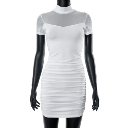 Mesh Neckline Mini Gothic Dress - Image 6