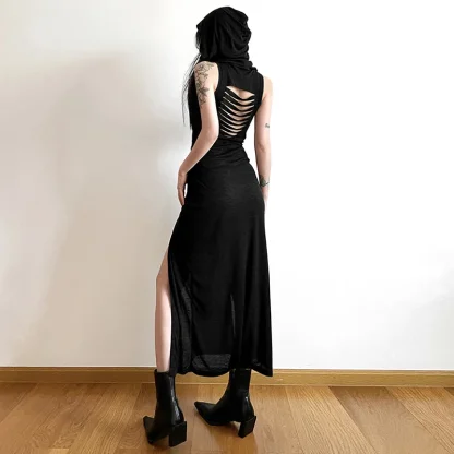 Double High Slit Maxi Gothic Dresses - Image 2