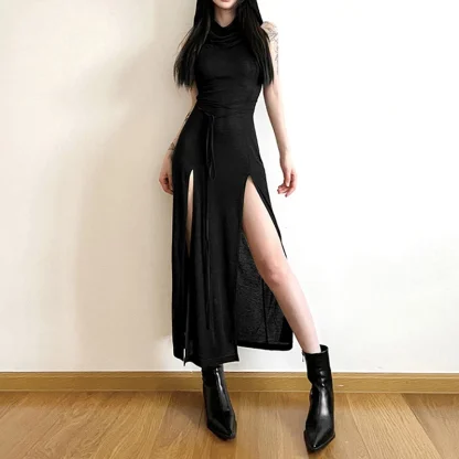Double High Slit Maxi Gothic Dresses