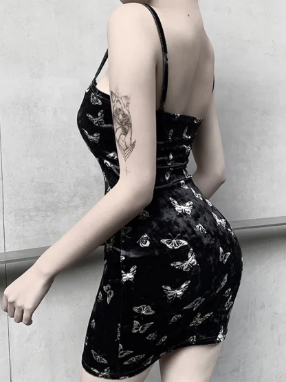 Spaghetti Strap Mini Gothic Dress - Image 4
