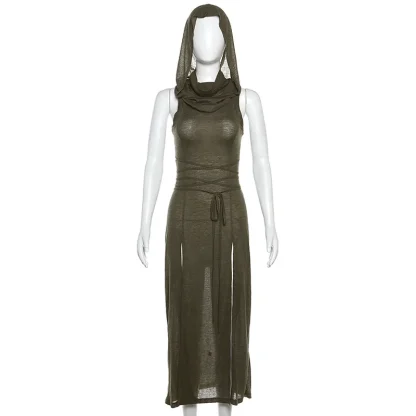 Double High Slit Maxi Gothic Dresses - Image 7