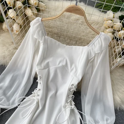 Ruffle Cuff Long Sleeve Gothic Dress - Image 4