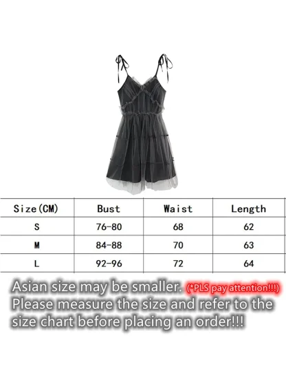 Tie-up Sleeveless Mesh Gothic Dress - Image 7